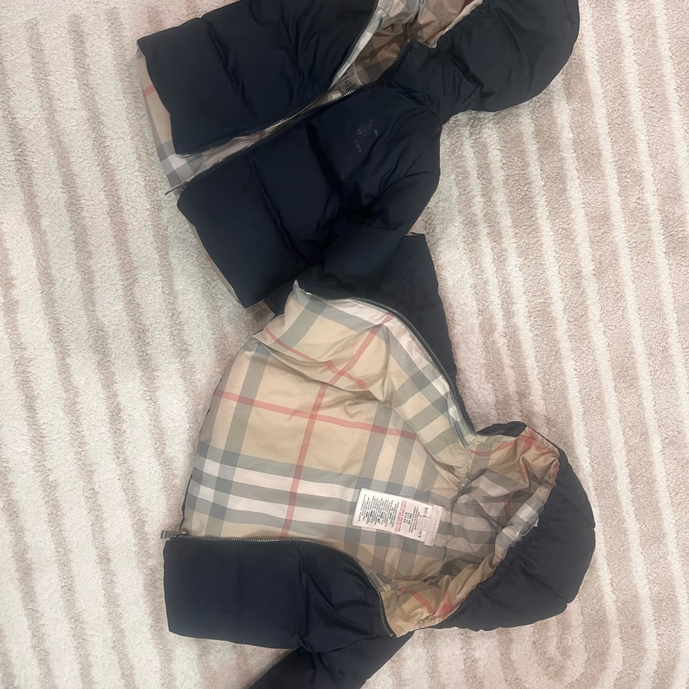 Burberry Kids Navy Hooded Jackets - 9 months